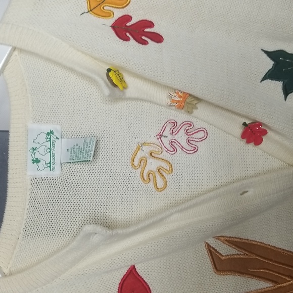 Fall 90s, The Quacker Factory,  Fall Autumn Thanksgiving Sweater. Size Medium - Picture 3 of 6